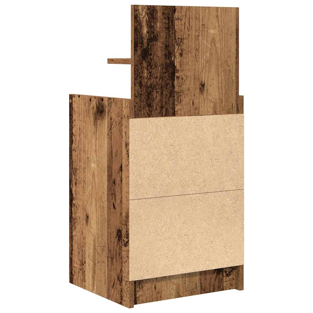 Comodino con 2 Cassetti Legno Antico 38x34x80 cm - homemem39