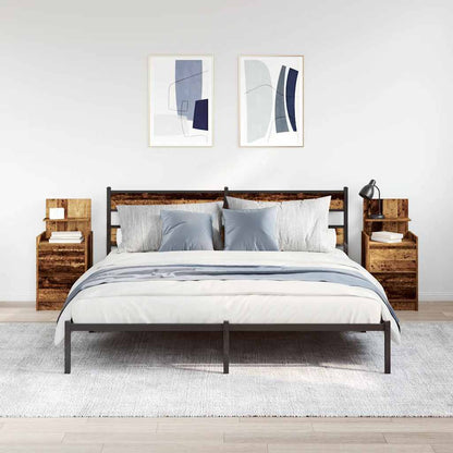 Comodini con 2 Cassetti 2 pz in Legno Antico 38x34x80 cm - homemem39