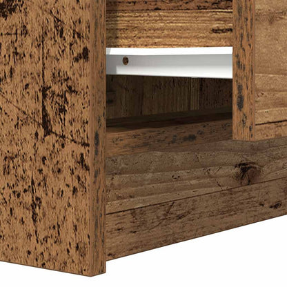 Comodini con 2 Cassetti 2 pz in Legno Antico 38x34x80 cm - homemem39