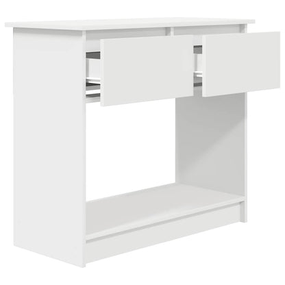 Tavolo Consolle con Cassetti Bianco 85,5x38,5x74,5 cm | homemem39