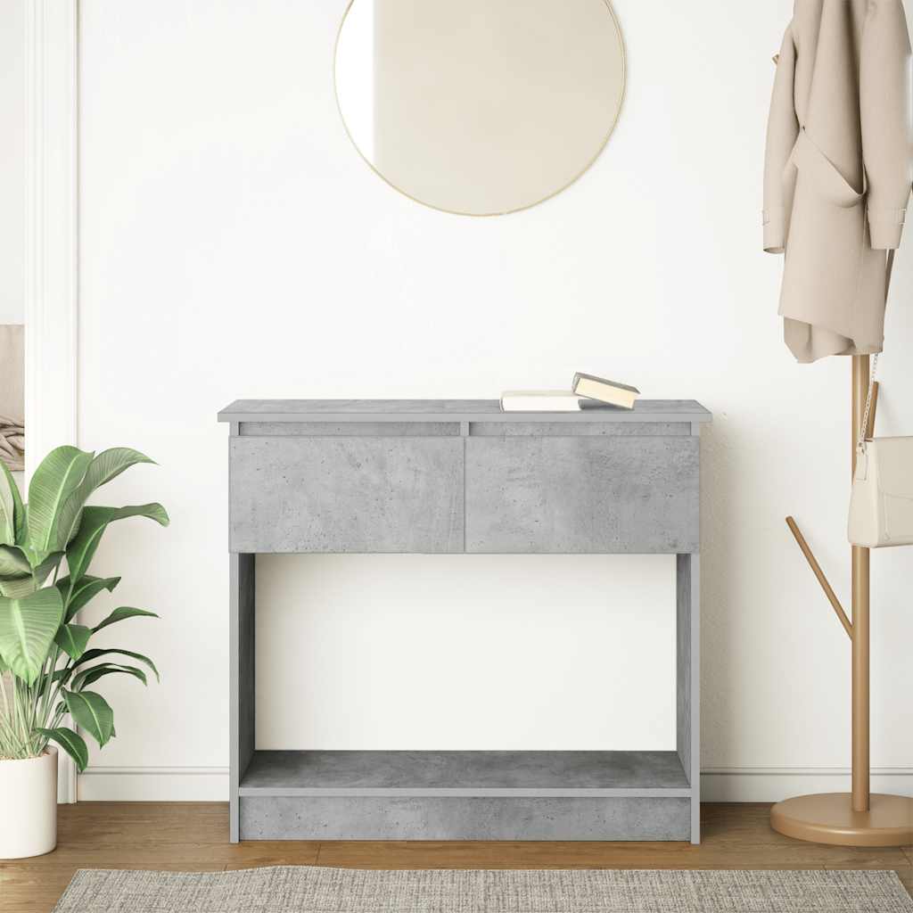 Tavolo Consolle con Cassetti Grigio Cemento 85,5x38,5x74,5 cm | homemem39