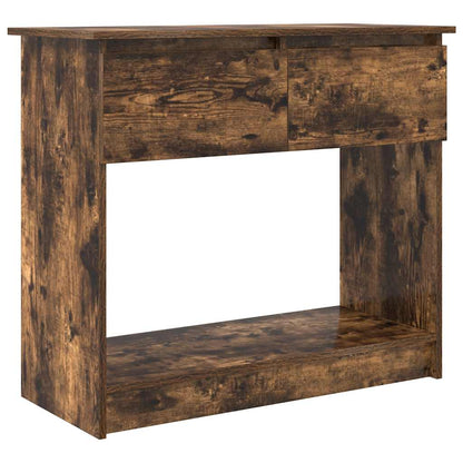 Tavolo Consolle con Cassetti Rovere Fumo 85,5x38,5x74,5 cm | homemem39