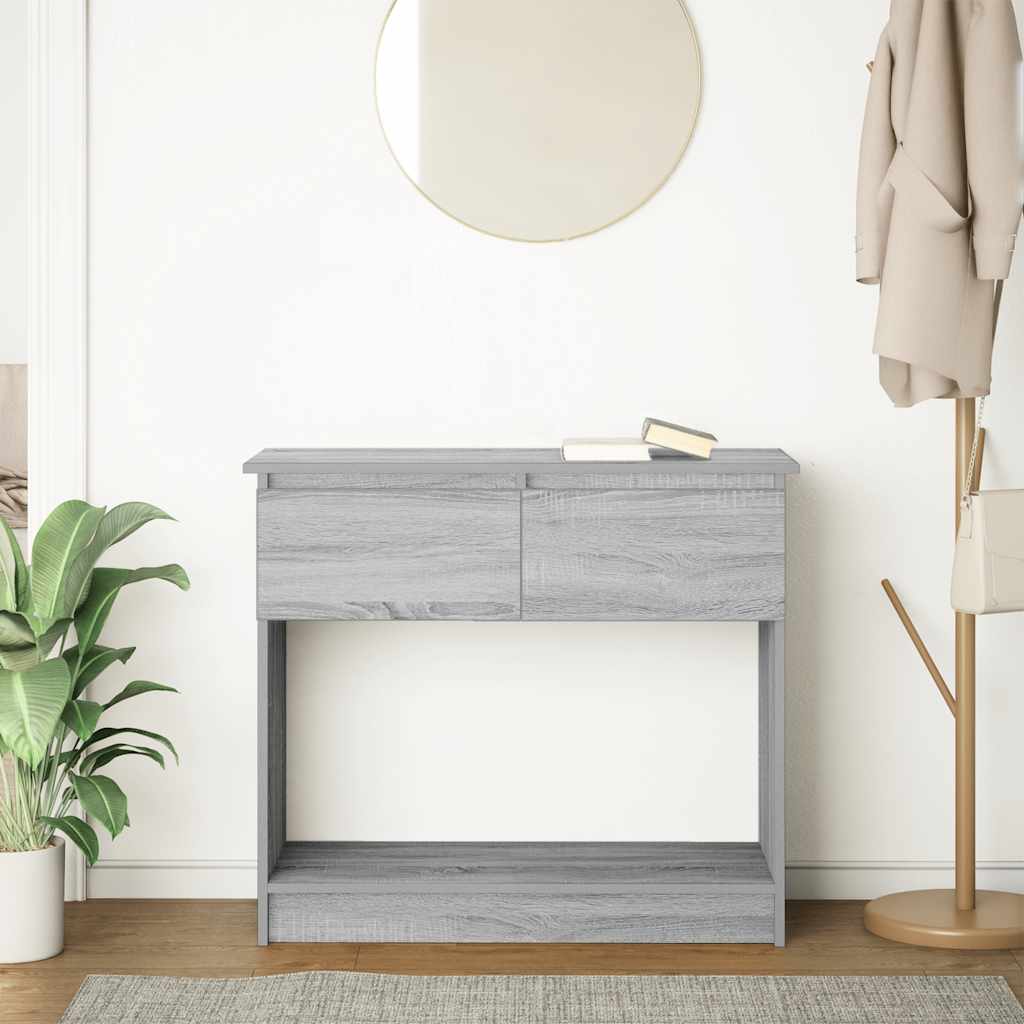 Tavolo Consolle con Cassetti Grigio Sonoma 85,5x38,5x74,5 cm | homemem39