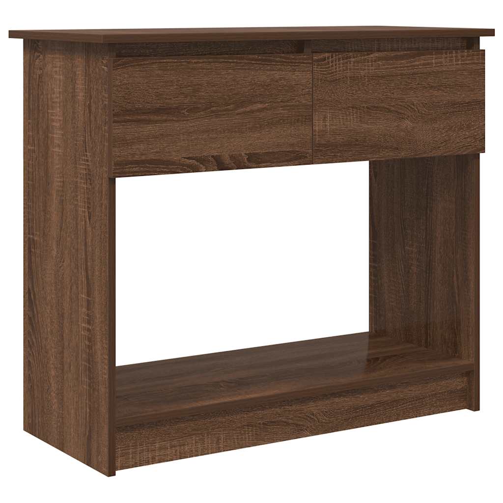 Tavolo Consolle con Cassetti Rovere Marrone 85,5x38,5x74,5 cm | homemem39
