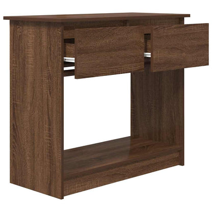 Tavolo Consolle con Cassetti Rovere Marrone 85,5x38,5x74,5 cm | homemem39