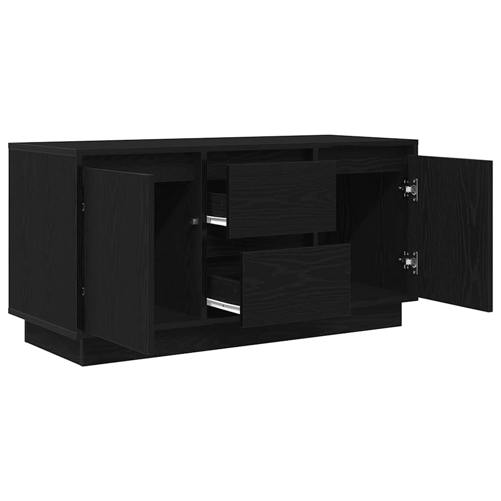 Mobile Porta TV con Luci LED Rovere Nero 100x41x50 cm - homemem39