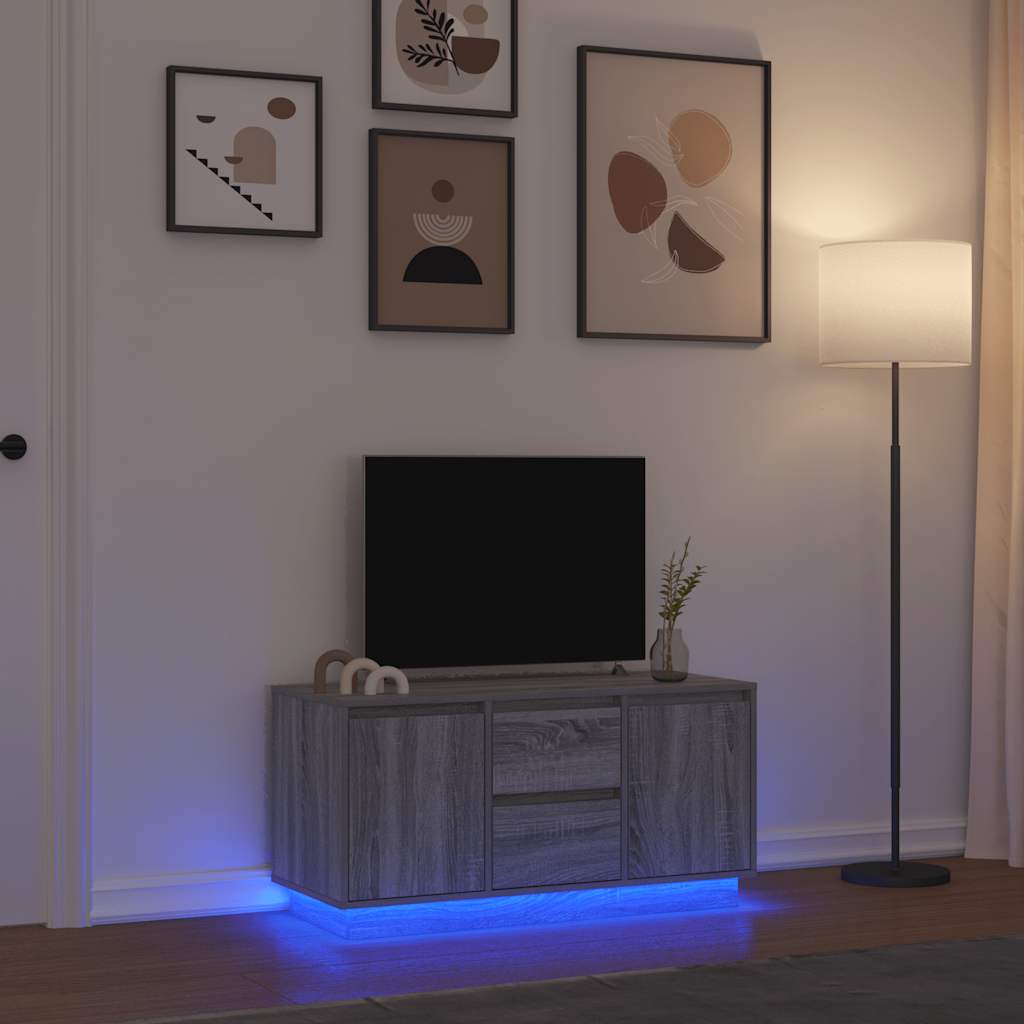 Mobile Porta TV con Luci LED Grigio Sonoma 100x41x50 cm - homemem39