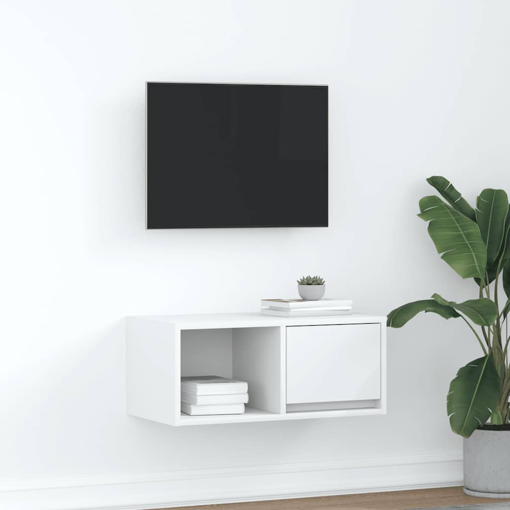 Mobile Porta TV Bianco 60x31x25,5 cm in Legno Multistrato - homemem39