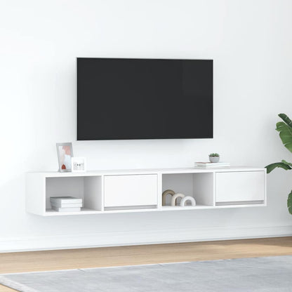 Mobili TV a Parete 2pz Bianchi 80x31x25,5 cm Legno Multistrato - homemem39