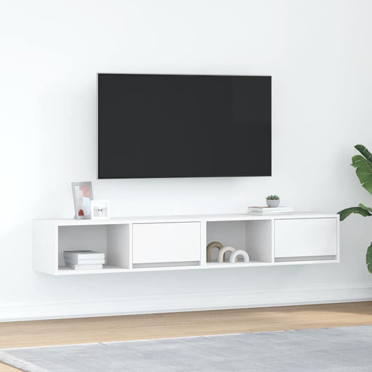 Mobili TV a Parete 2pz Bianchi 80x31x25,5 cm Legno Multistrato - homemem39