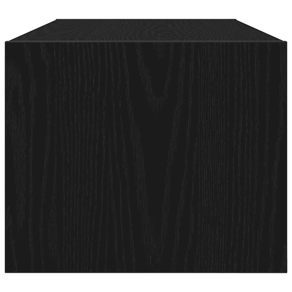 Mobile Porta TV Rovere Nero 80x31x25,5 cm in Legno Multistrato - homemem39
