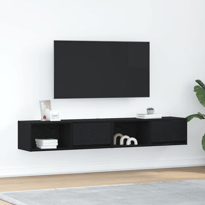 Mobili TV 2 pz Rovere Nero 80x31x25,5 cm in Legno Multistrato - homemem39