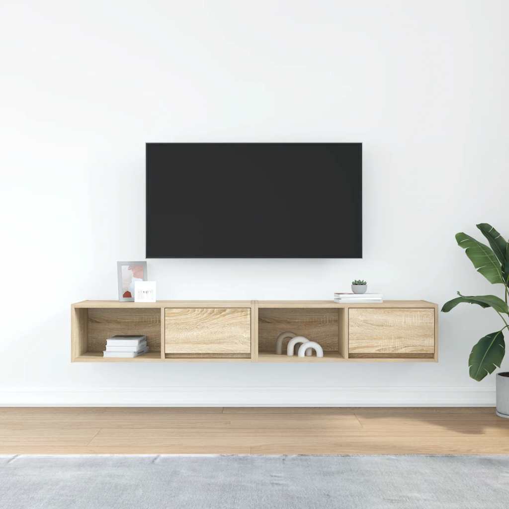 Mobili TV 2 pz Rovere Sonoma 80x31x25,5 cm in Legno Multistrato - homemem39