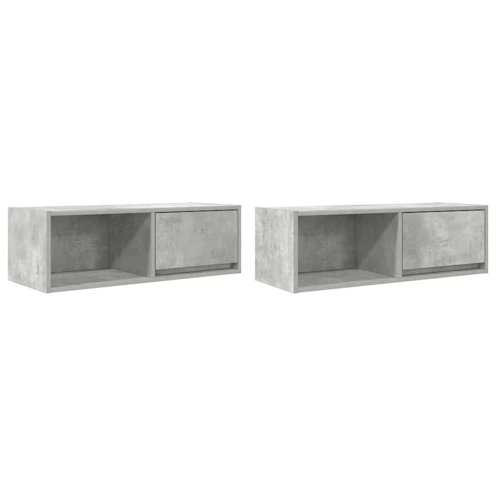 Mobili TV 2 pz Grigio Cemento 80x31x25,5cm in Legno Multistrato - homemem39