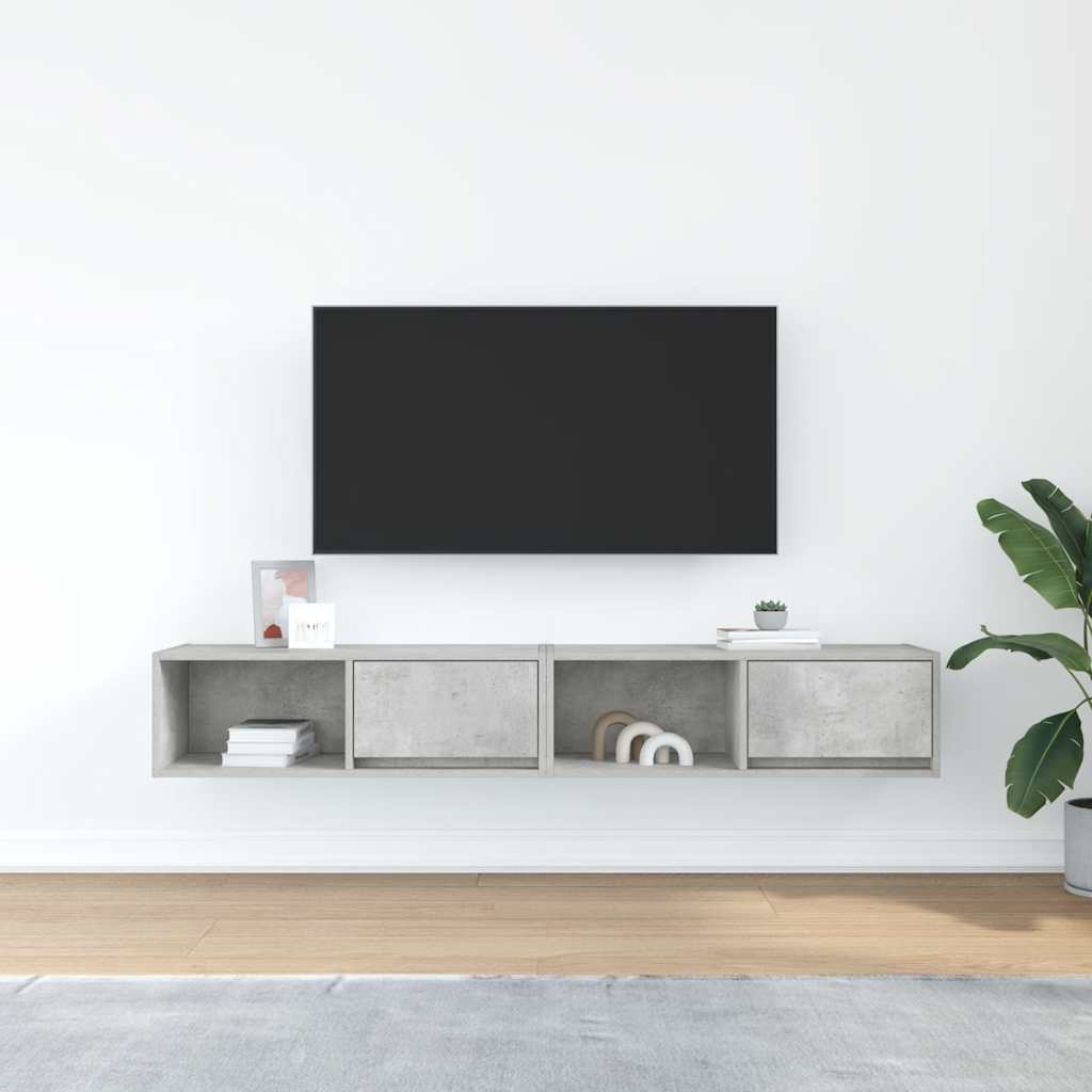 Mobili TV 2 pz Grigio Cemento 80x31x25,5cm in Legno Multistrato - homemem39