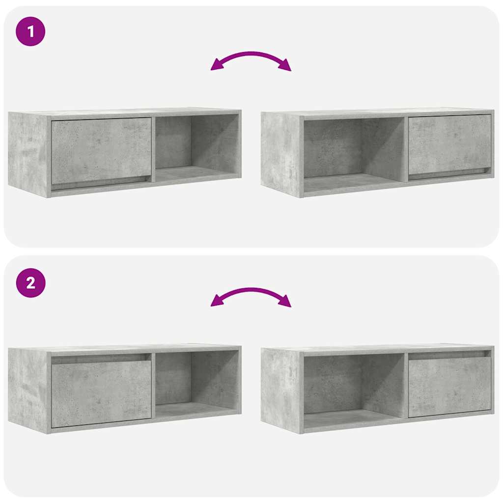 Mobili TV 2 pz Grigio Cemento 80x31x25,5cm in Legno Multistrato - homemem39