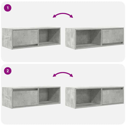Mobili TV 2 pz Grigio Cemento 80x31x25,5cm in Legno Multistrato - homemem39