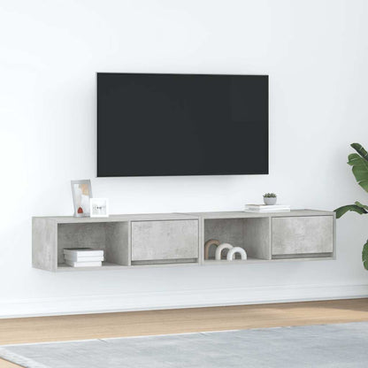 Mobili TV 2 pz Grigio Cemento 80x31x25,5cm in Legno Multistrato - homemem39