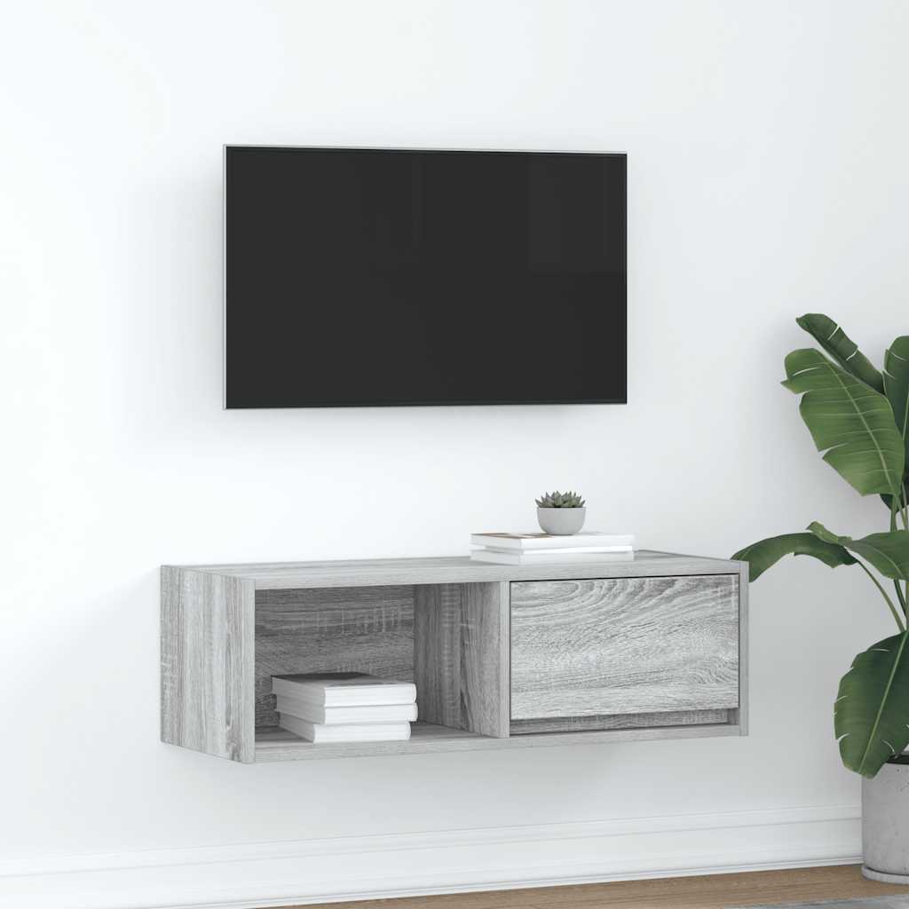 Mobile Porta TV Grigio Sonoma 80x31x25,5 cm Legno Multistrato - homemem39