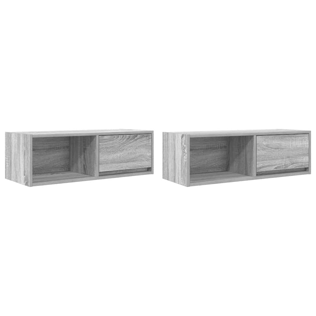 Mobili TV 2pz Grigio Sonoma 80x31x25,5 cm Legno Multistrato - homemem39