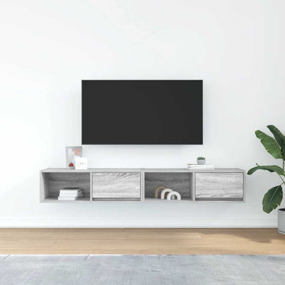 Mobili TV 2pz Grigio Sonoma 80x31x25,5 cm Legno Multistrato - homemem39
