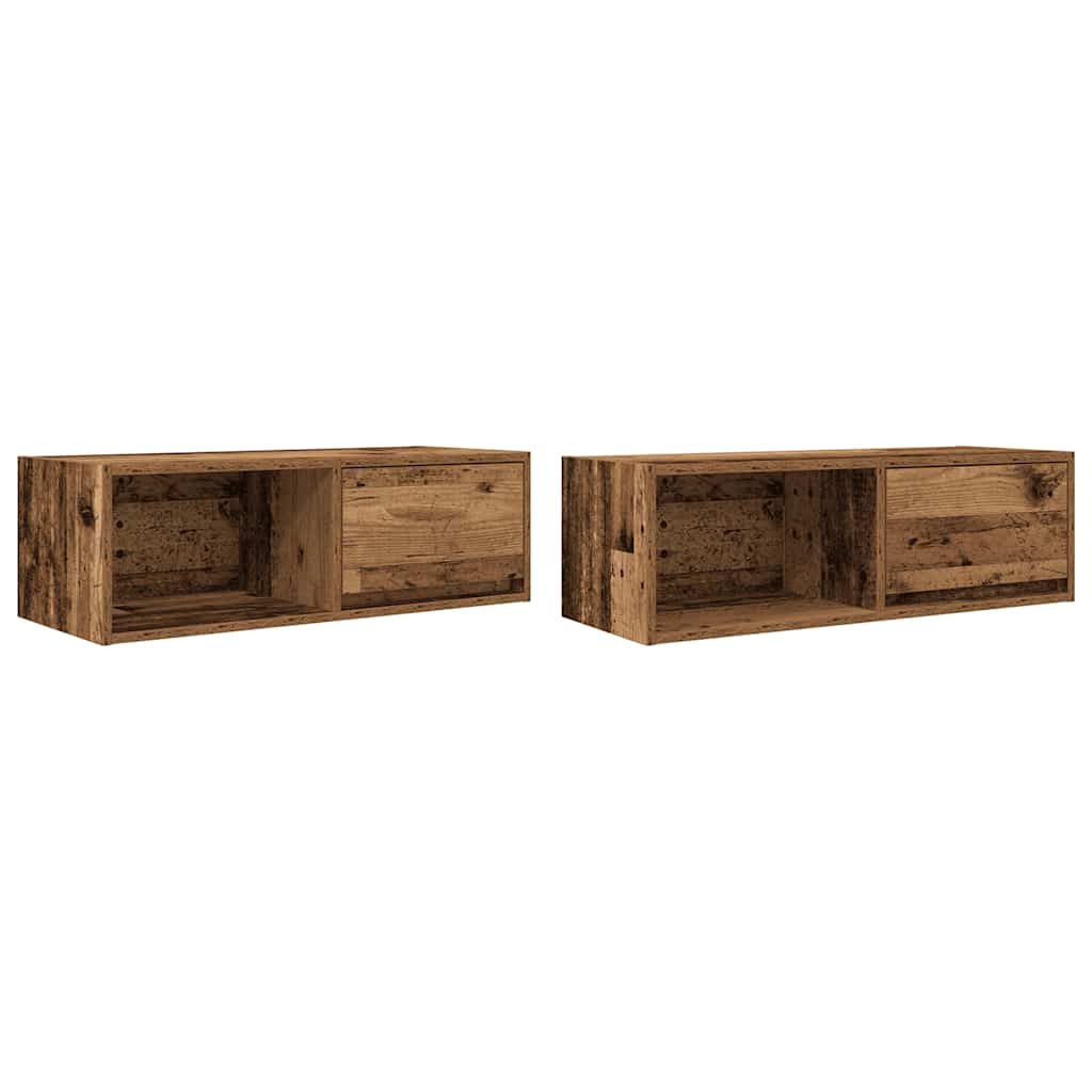 Mobili Porta TV 2 pz Legno Antico 80x31x25,5 cm in Truciolato - homemem39