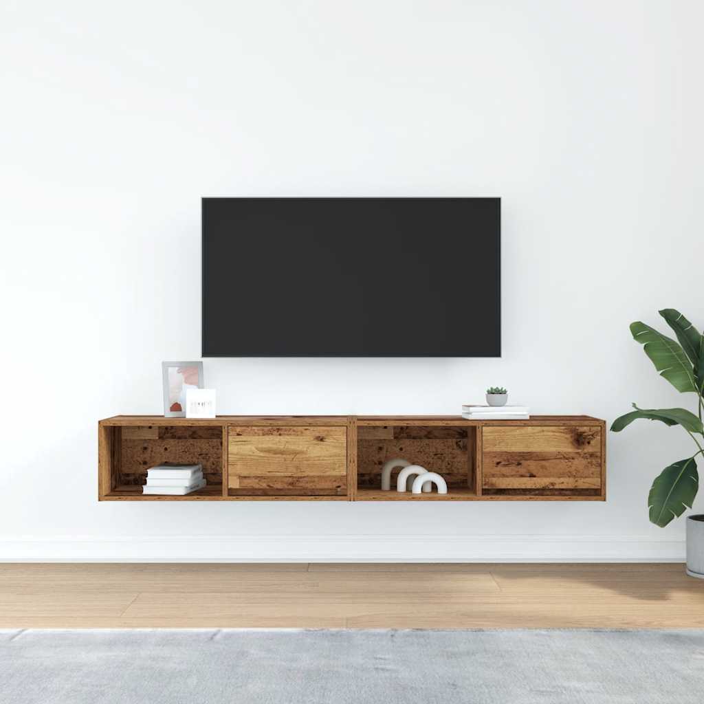 Mobili Porta TV 2 pz Legno Antico 80x31x25,5 cm in Truciolato - homemem39