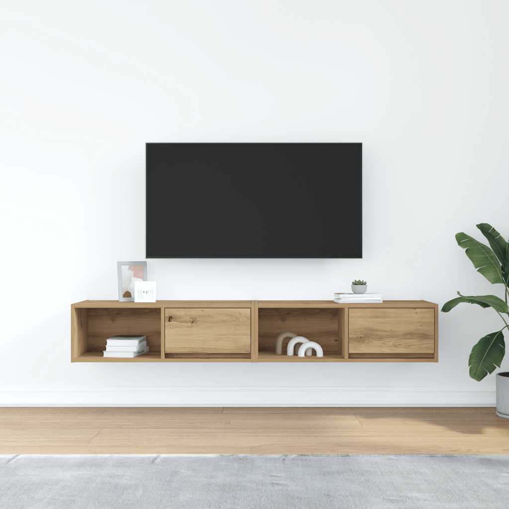 Mobili Porta TV 2 pz Rovere Artigianale 80x31x25,5cm Truciolato - homemem39
