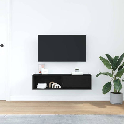 Mobile Porta TV Rovere Nero 100x31x25,5 cm in Legno Multistrato - homemem39