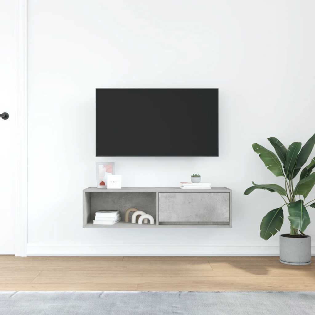 Mobile TV Grigio Cemento 100x31x25,5 cm Legno Multistrato - homemem39