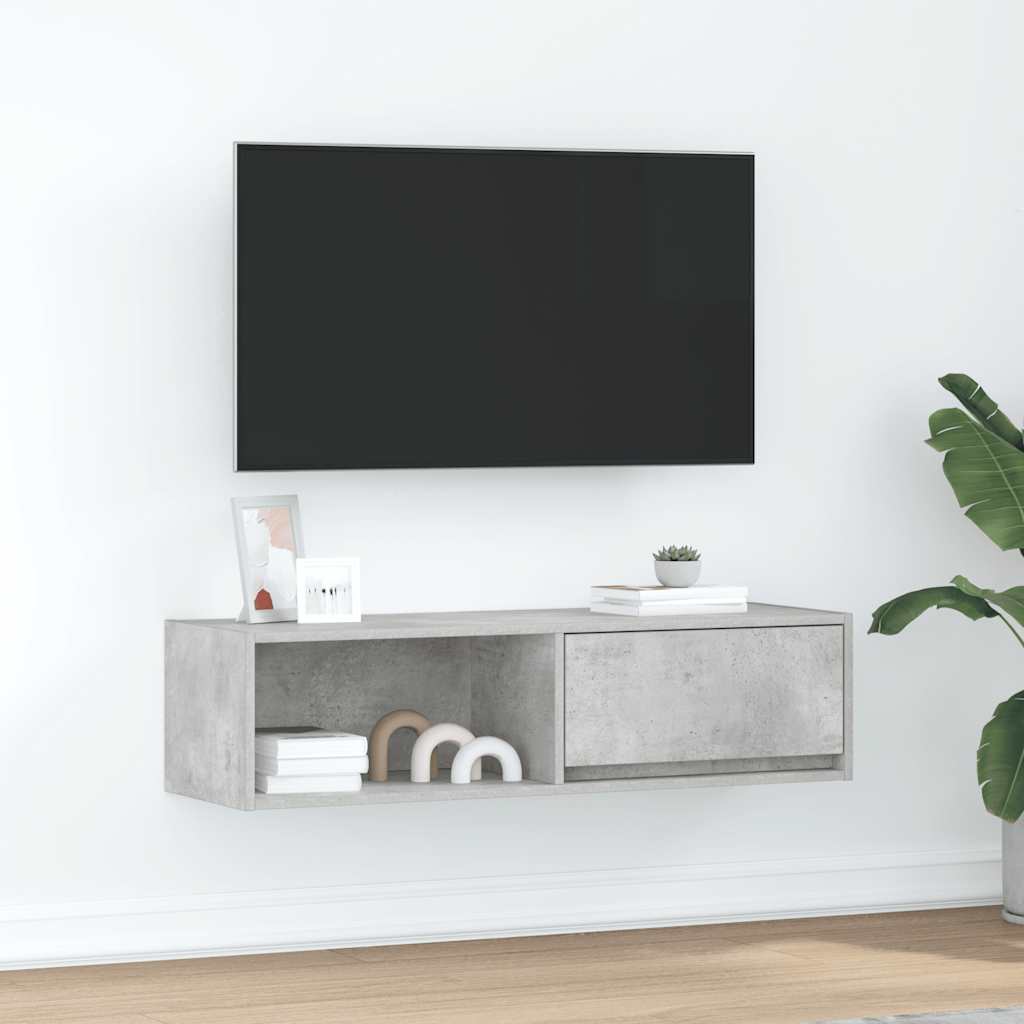 Mobile TV Grigio Cemento 100x31x25,5 cm Legno Multistrato - homemem39