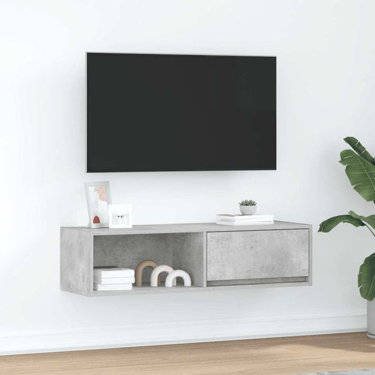 Mobile TV Grigio Cemento 100x31x25,5 cm Legno Multistrato - homemem39