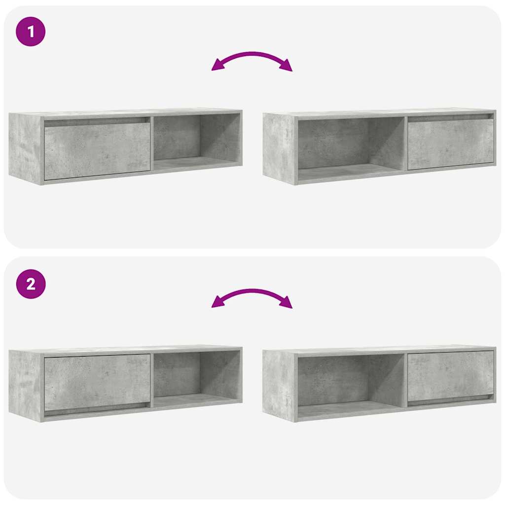 Mobili TV 2 pz Grigio Cemento 100x31x25,5 cm Legno Multistrato - homemem39
