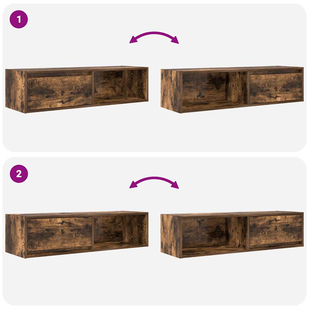 Mobile TV Rovere Fumo 100x31x25,5 cm in Legno Multistrato