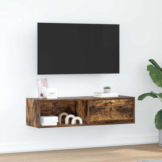 Mobile TV Rovere Fumo 100x31x25,5 cm in Legno Multistrato - homemem39