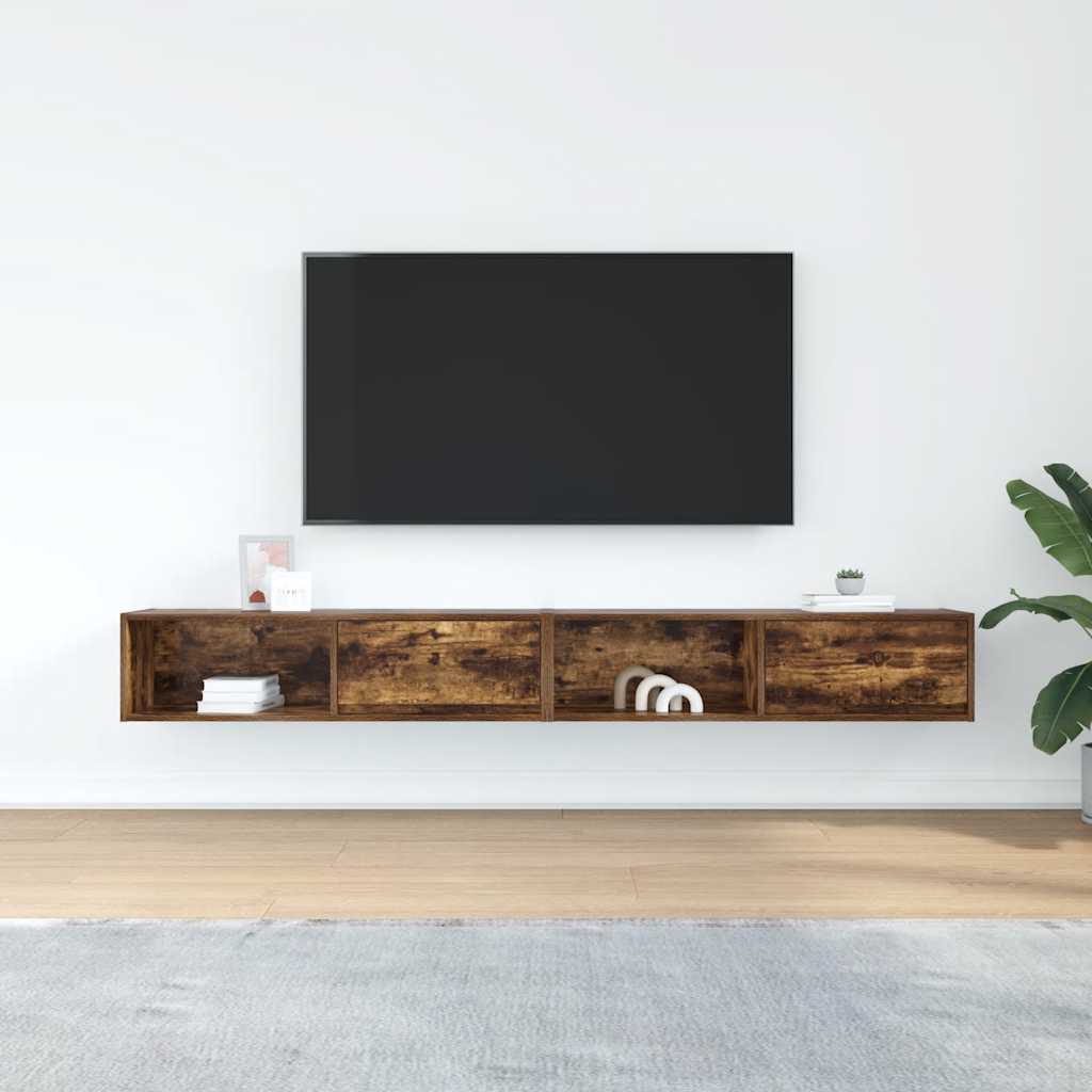 Mobili TV 2 pz Rovere Fumo 100x31x25,5 cm Legno Multistrato - homemem39