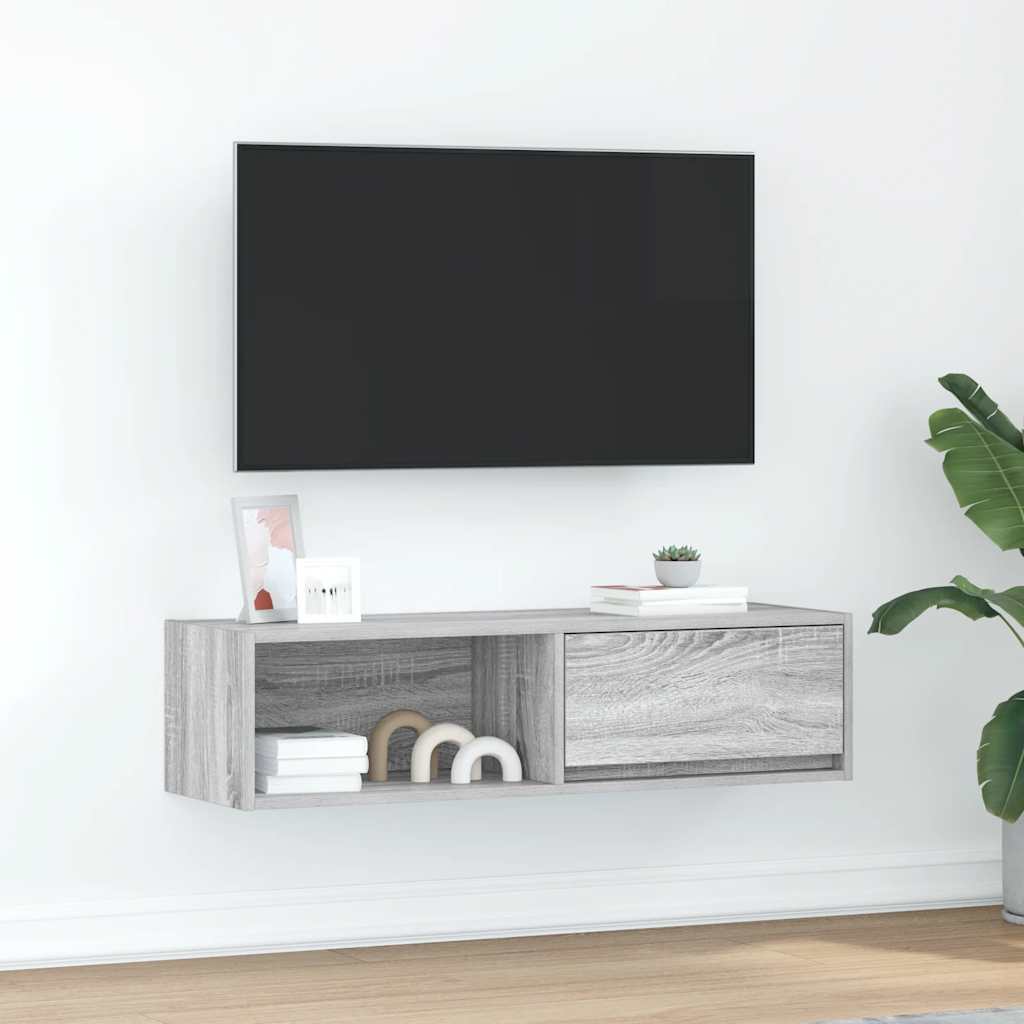 Mobile TV Grigio Sonoma 100x31x25,5 cm in Legno Multistrato - homemem39