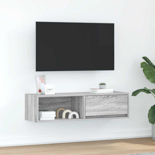 Mobile TV Grigio Sonoma 100x31x25,5 cm in Legno Multistrato - homemem39