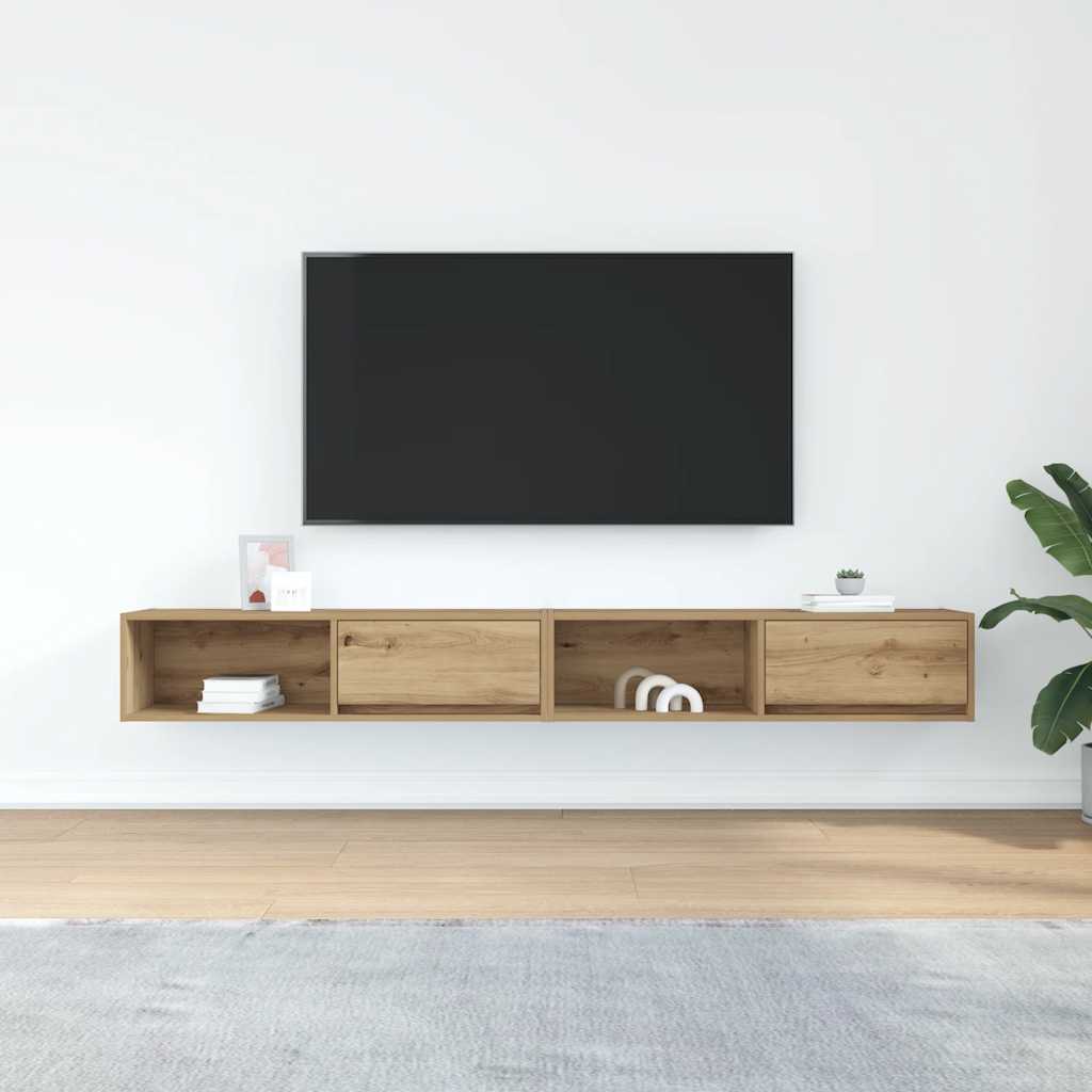 Mobili Porta TV 2pz Rovere Artigianale 100x31x25,5cm Truciolato - homemem39