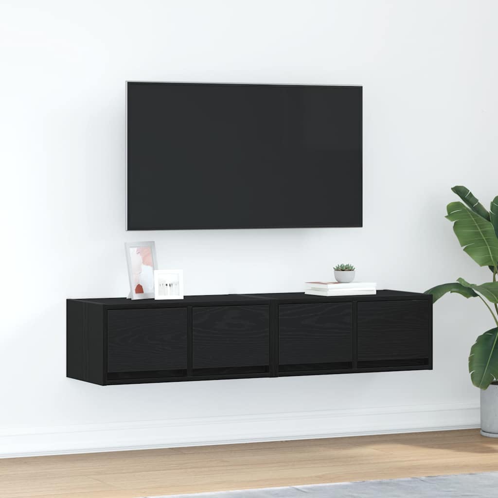 Mobili TV 2 pz Rovere Nero 60x31x25,5 cm in Legno Multistrato - homemem39