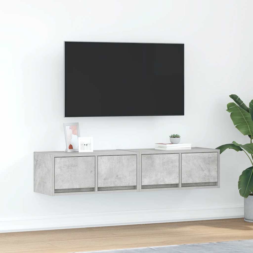 Mobili TV 2 pz Grigio Cemento 60x31x25,5cm in Legno Multistrato - homemem39