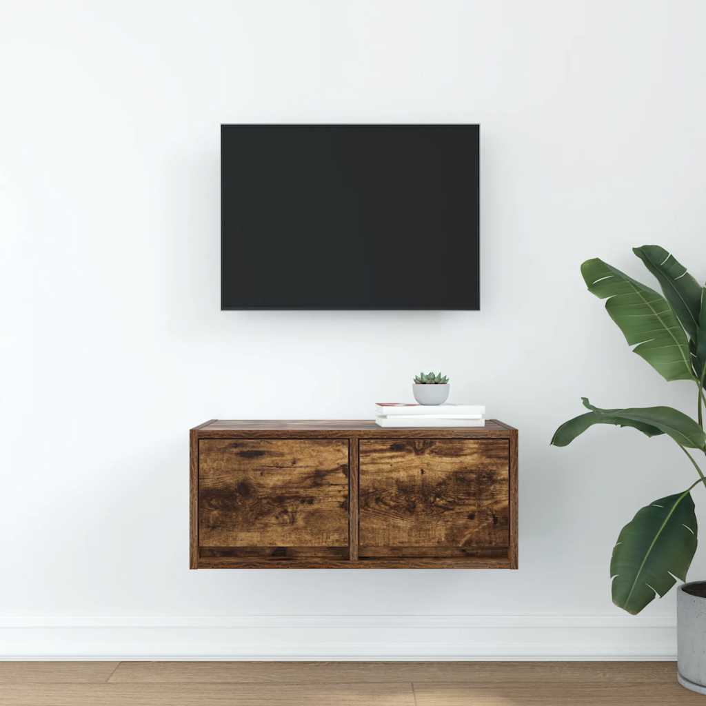 Mobile Porta TV Rovere Fumo 60x31x25,5 cm in Legno Multistrato - homemem39