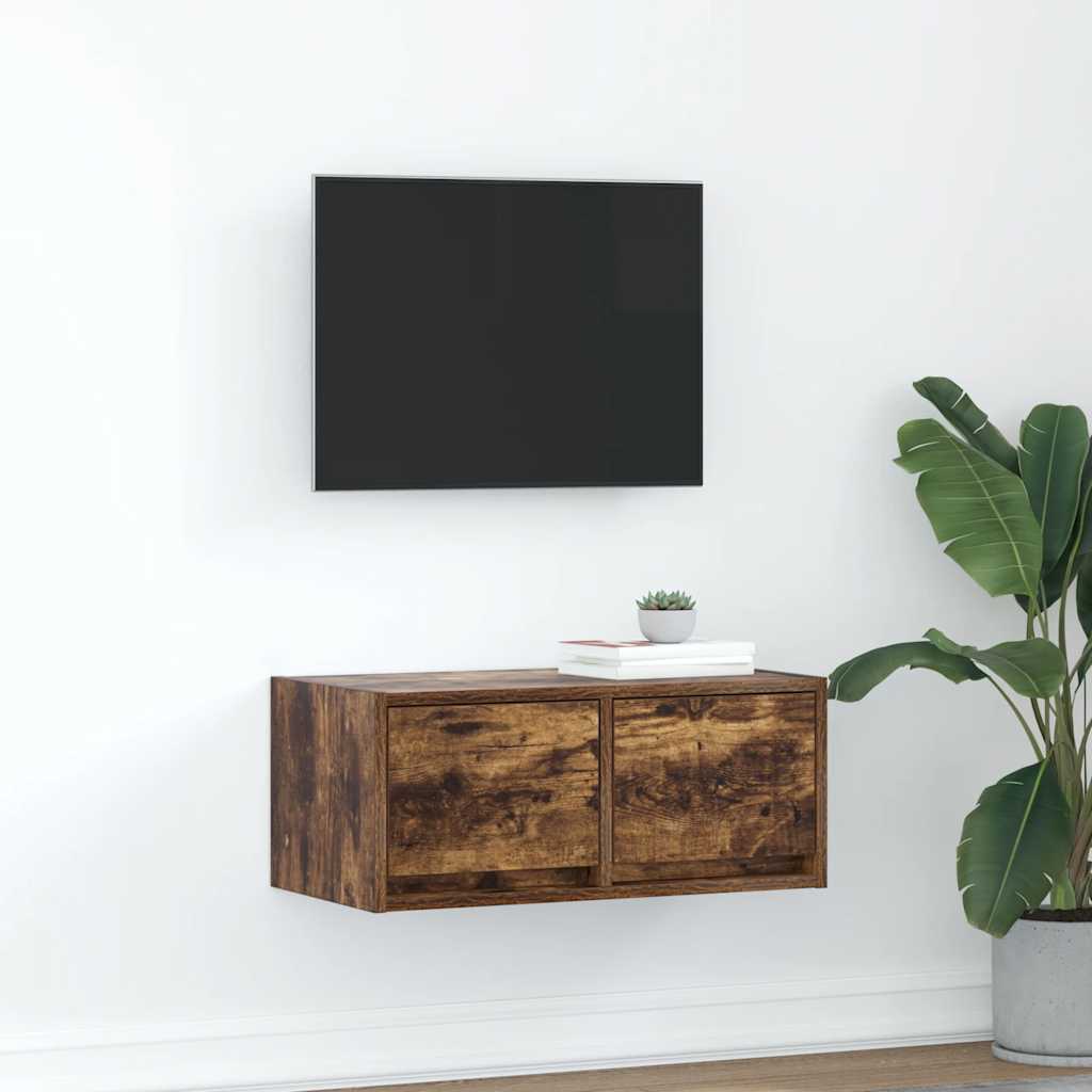 Mobile Porta TV Rovere Fumo 60x31x25,5 cm in Legno Multistrato - homemem39