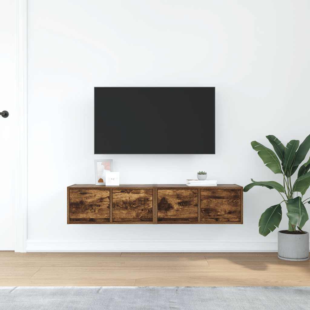 Mobili TV 2 pz Rovere Fumo 60x31x25,5 cm Legno Multistrato - homemem39