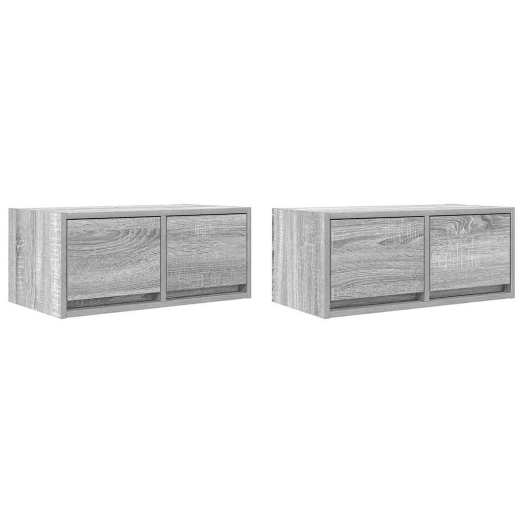 Mobili TV 2pz Grigio Sonoma 60x31x25,5 cm Legno Multistrato - homemem39