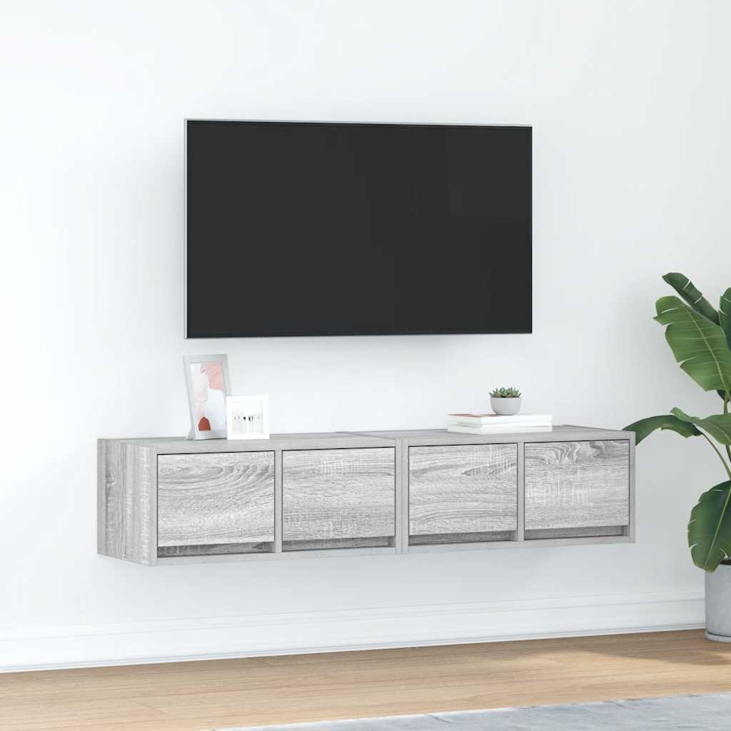 Mobili TV 2pz Grigio Sonoma 60x31x25,5 cm Legno Multistrato - homemem39