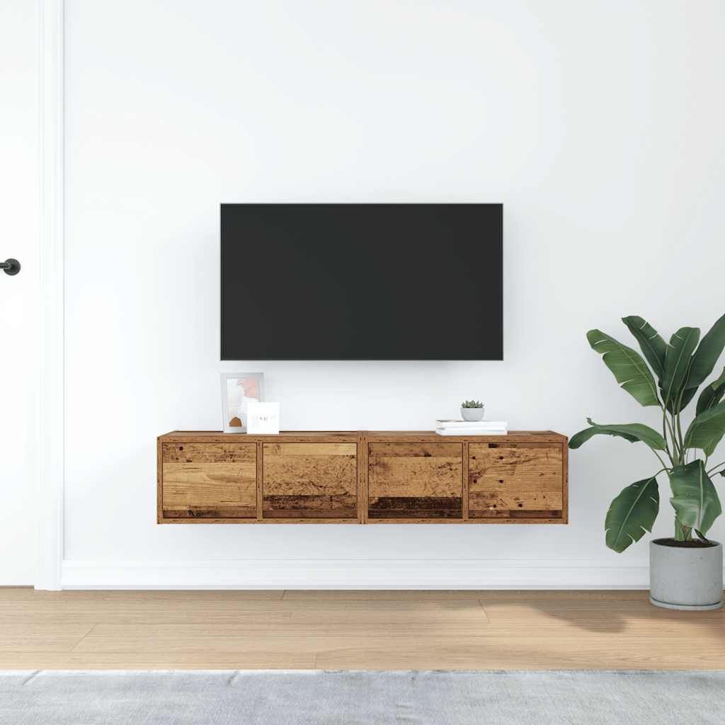 Mobili Porta TV 2 pz Legno Antico 60x31x25,5 cm in Truciolato - homemem39