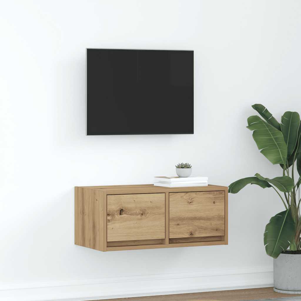 Mobile TV Rovere Artigianale 60x31x25,5 cm in Legno Multistrato - homemem39