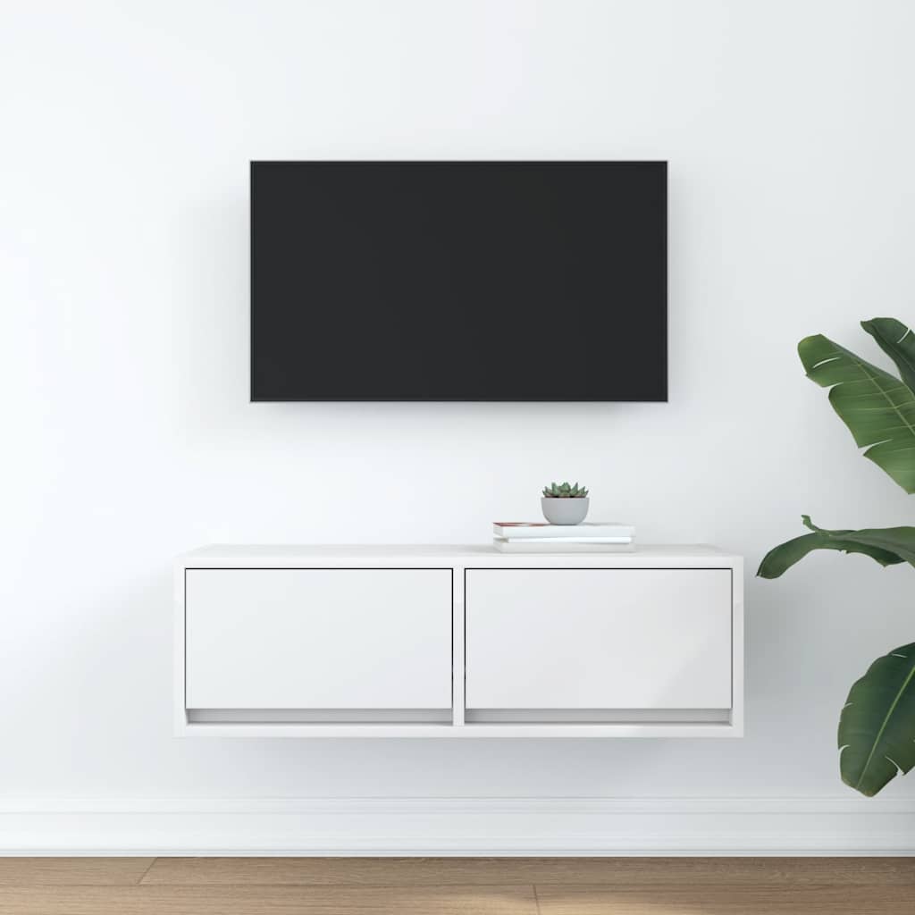Mobile Porta TV Bianco 80x31x25,5 cm in Legno Multistrato - homemem39