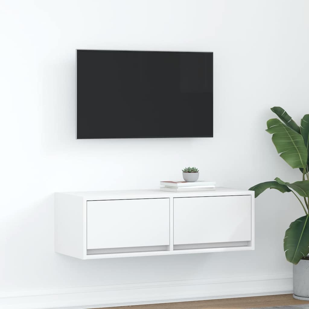 Mobile Porta TV Bianco 80x31x25,5 cm in Legno Multistrato - homemem39